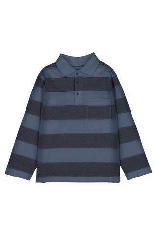 Steel Stripes Long-Sleeved Polo