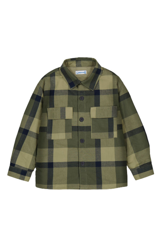 Olive Checked Overshirt
