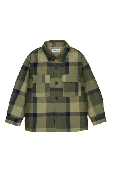 Olive Checked Overshirt