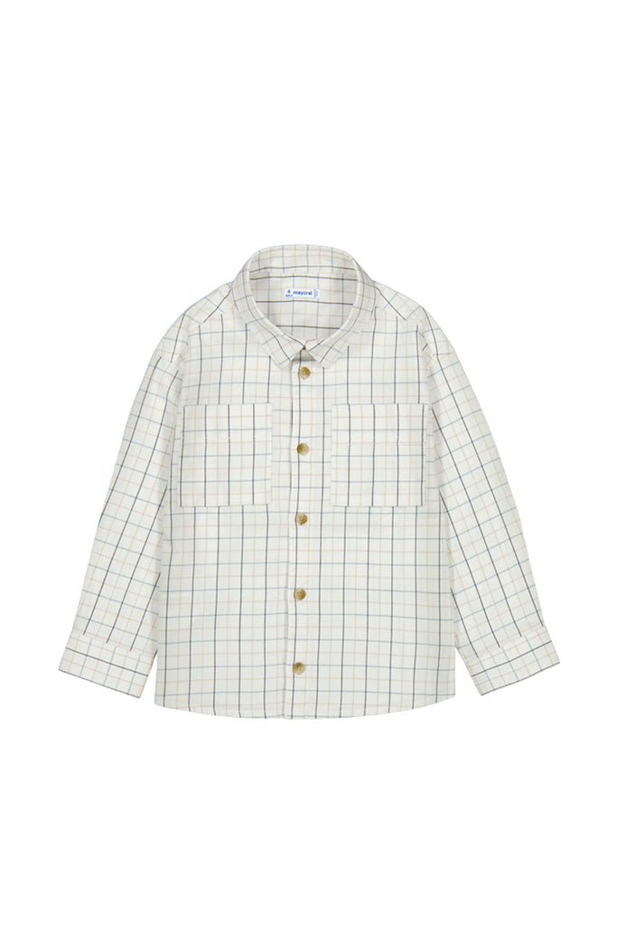L/S Checked Shirt Cream