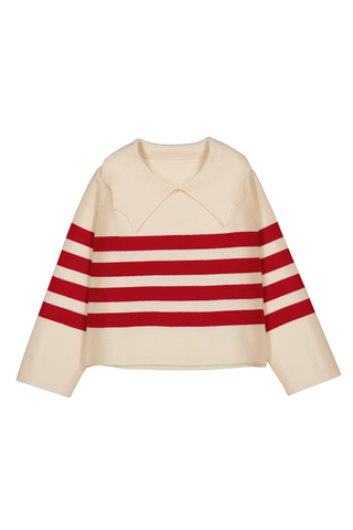 Stripe Sweater Almond/Red