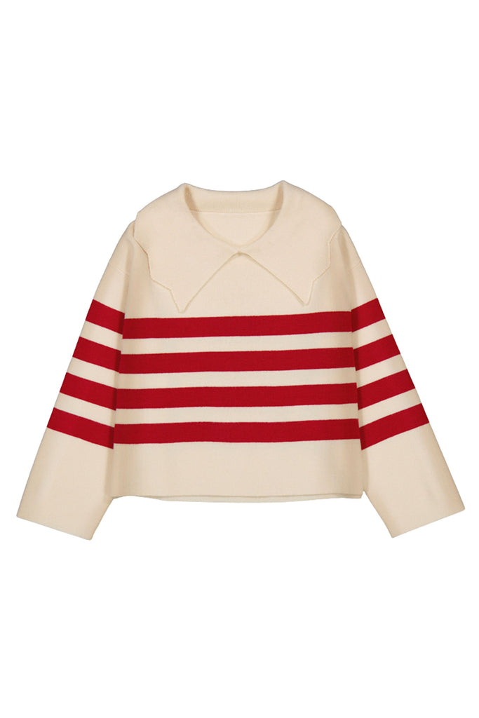 Stripe Sweater Almond/Red
