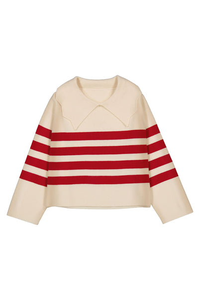 Stripe Sweater Almond/Red
