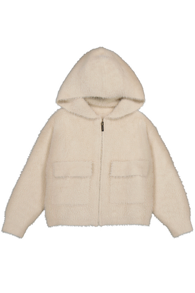 Furry Knit Sweater Almond