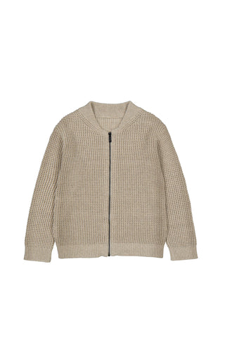 Knit Zip Up Cardigan Chai