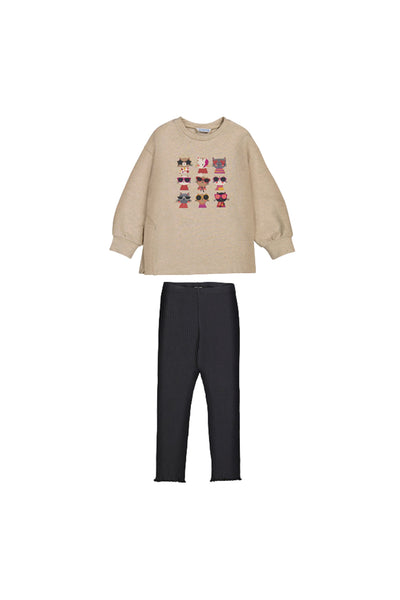 Pullover Leggings Set Lead/Beige