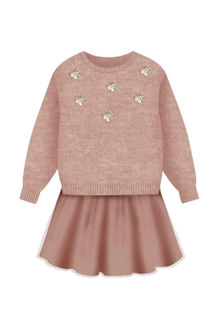 Pink Combined Knit Dress