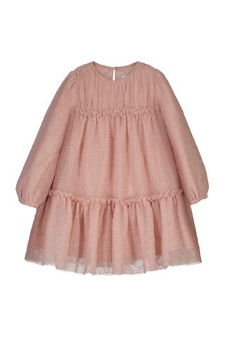 Pink Tulle Printed Dress