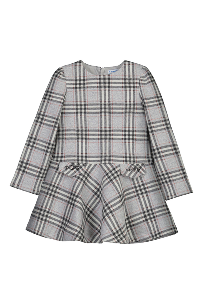 Silver Plaid Knit Dress