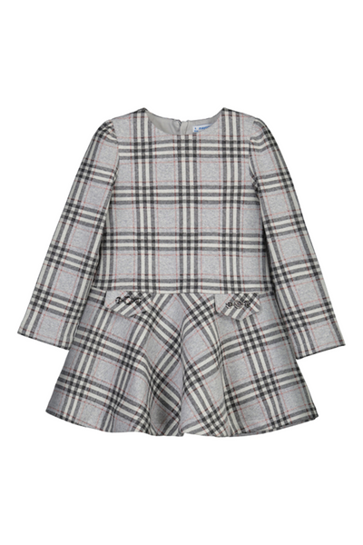 Silver Plaid Knit Dress