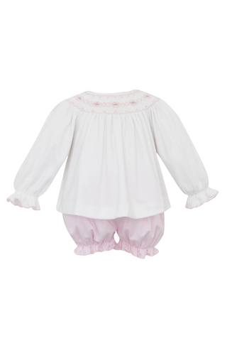 Petit Bebe - White Knit Bishop Bloomer Set