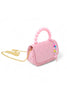 Pearl Handle Message Charm Handbag: Pink