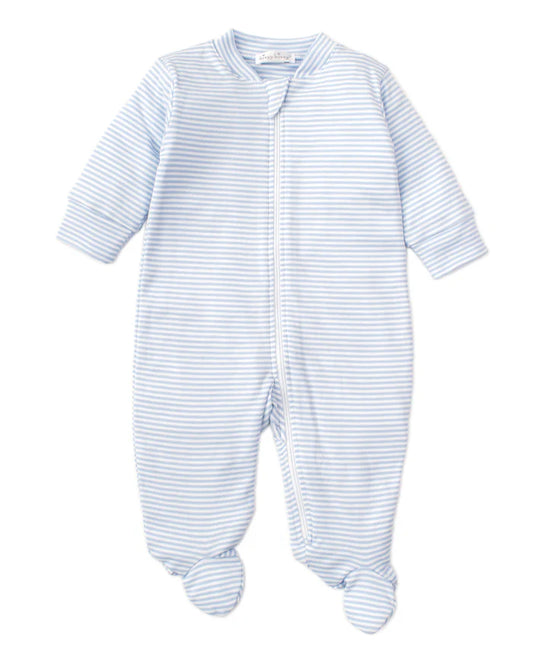 KISSY KISSY - BBY - STRIPES FOOTIE W/ ZIP - LIGHT BLUE