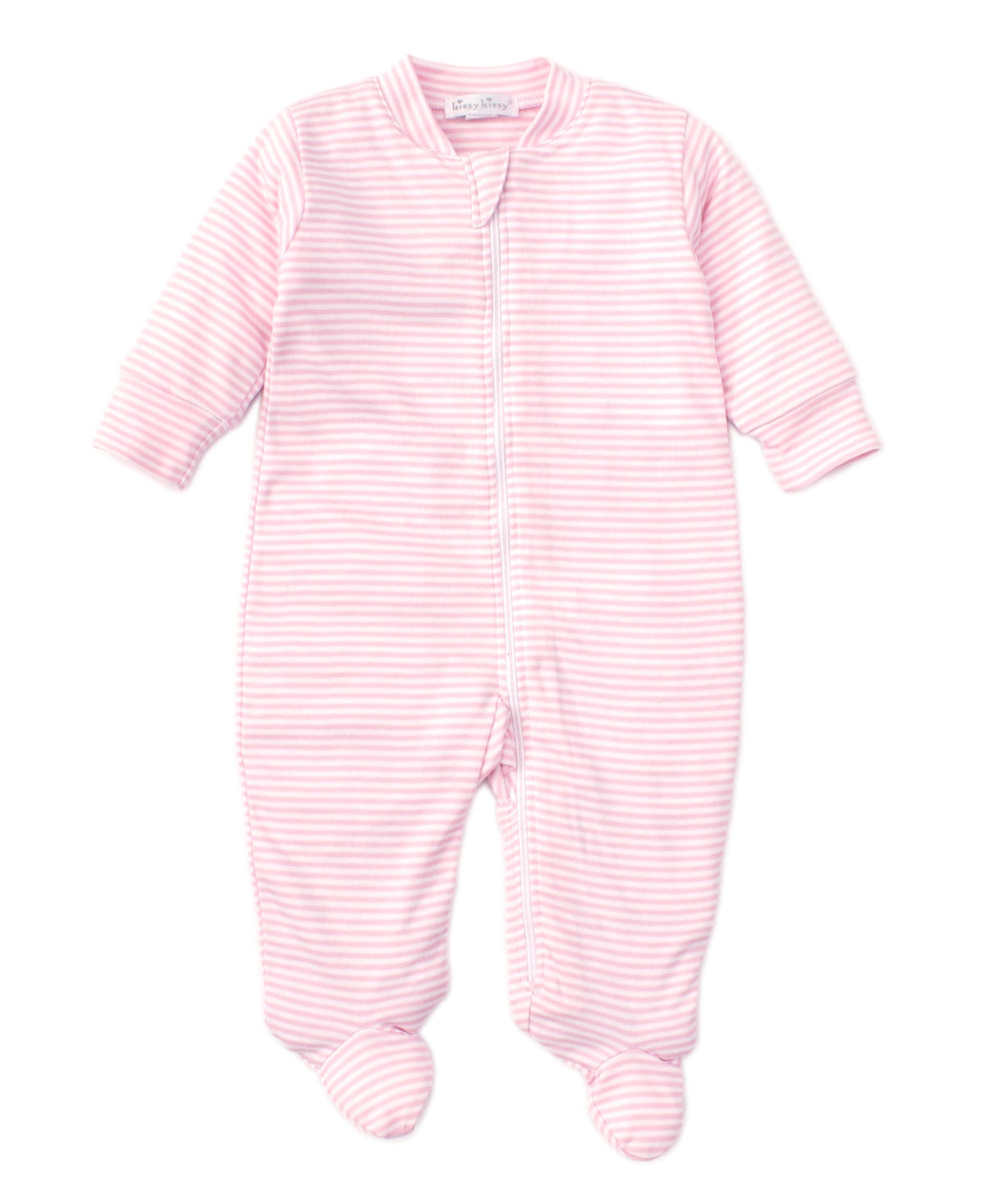 KISSY KISSY - BBY - STRIPES FOOTIE W/ZIP - PINK