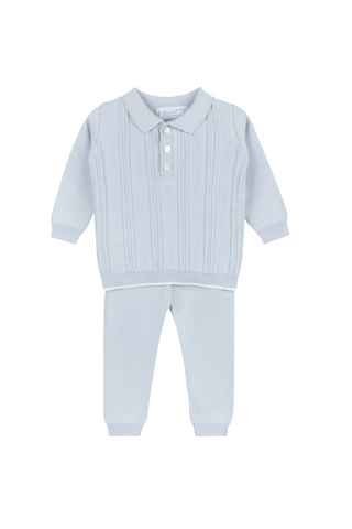Feltman Brothers - Boys Vertical Ribbed Set Powder Blue