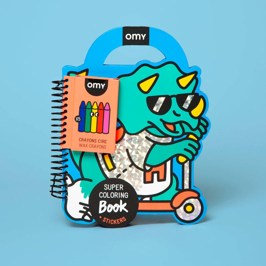OMY - T&B - SUPER COLORING & STICKER BOOK - DINO