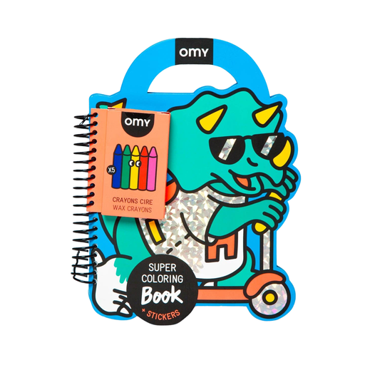 OMY - T&B - SUPER COLORING & STICKER BOOK - DINO