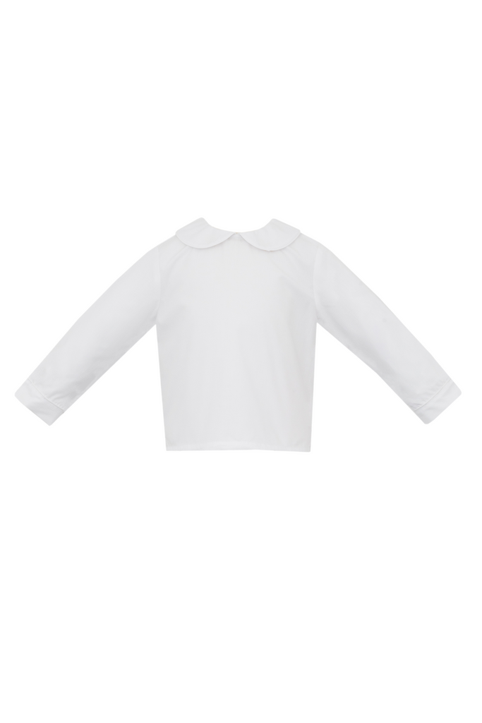 Petit Bebe - White Peter Pan Shirt with Piping
