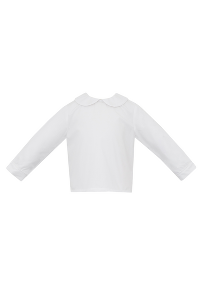 Petit Bebe - White Peter Pan Shirt with Piping