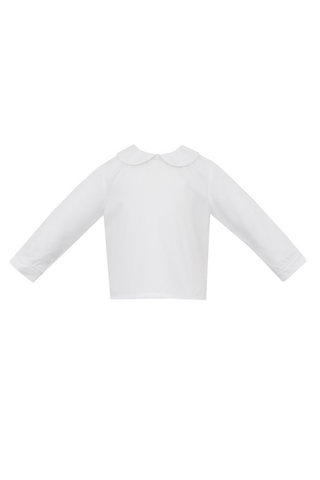 Petit Bebe - White Peter Pan Shirt with Piping