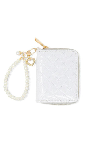 Sparkle Quilted Wallet White