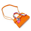 Vivid Crocodile Scarf Handbag: Orange