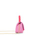 Pearl Handle Message Charm Handbag: Pink