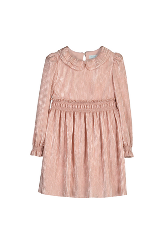 Pink Pleated Knit Dress