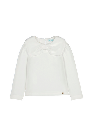 White Long Sleeve Collared T-Shirt