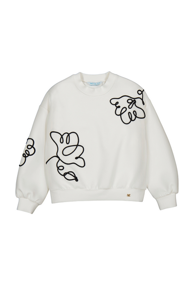White Floral Sweater