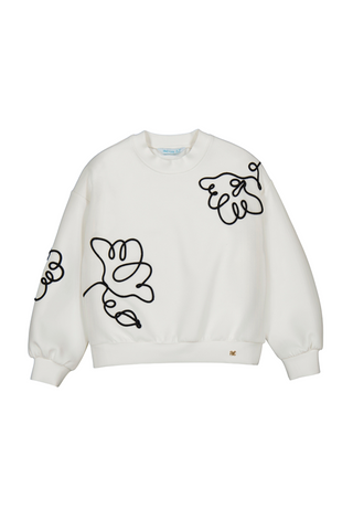 White Floral Sweater