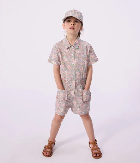 PETIT BATEAU - TG - GIRL SS FLORAL ROMPER - MULTI