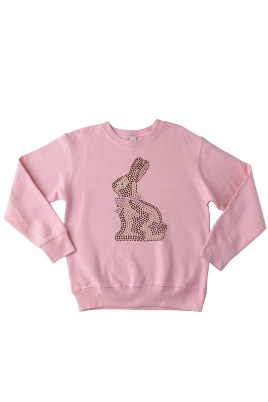 SPARKLE SISTERS - TG - BEADED BUNNY SWEATSHIRT - PINK