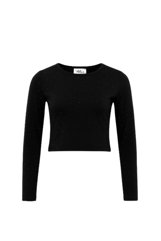 Lola and the Boys - BG - Pretty Sparkle Long Sleeve - Black