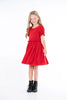 Sharona Red Pleated Velvet Dress