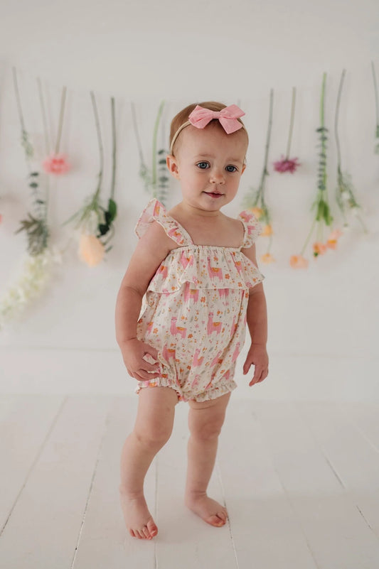 BABYSPROUTS - BBY - GAUZE BUBBLE ROMPER - LLAMAS