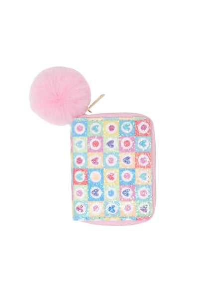 Glitter Hearts Pink Wallet