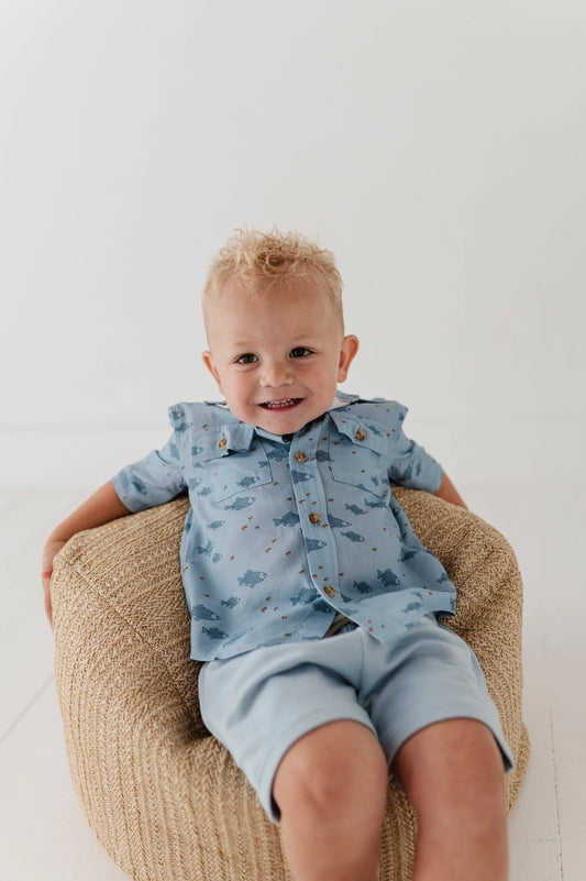 BABYSPROUTS - TB - BOY'S UTILITY SHIRT - FISH