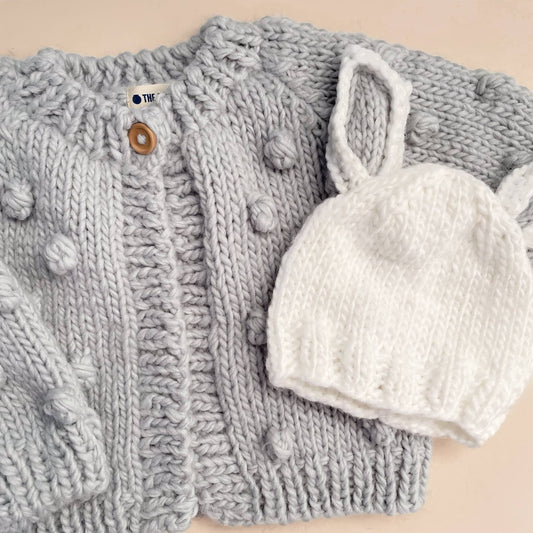 BLUEBERRY HILL - BBY - POPCORN CARDIGAN - BOWIE GREY