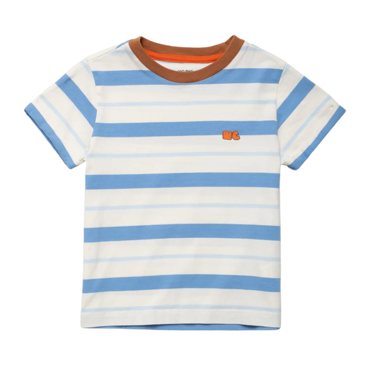 MON COEUR - TB - RECYCLED COTTON BLUE STRIPE T-SHIRT - BLUE STRIPE