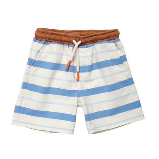 MON COEUR - TB - RECYCLED COTTON BLUE STRIPE SHORT - BLUE STRIPE