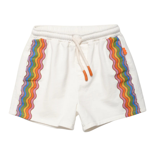MON COEUR - BG - RECYCLED COTTON RAINBOW WAVE SHORT - ANTIQUE WHITE