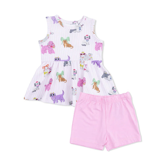 ANGEL DEAR - BBY - PEPLUM TANK TOP AND BIKE SHORT - FANCY DOGS