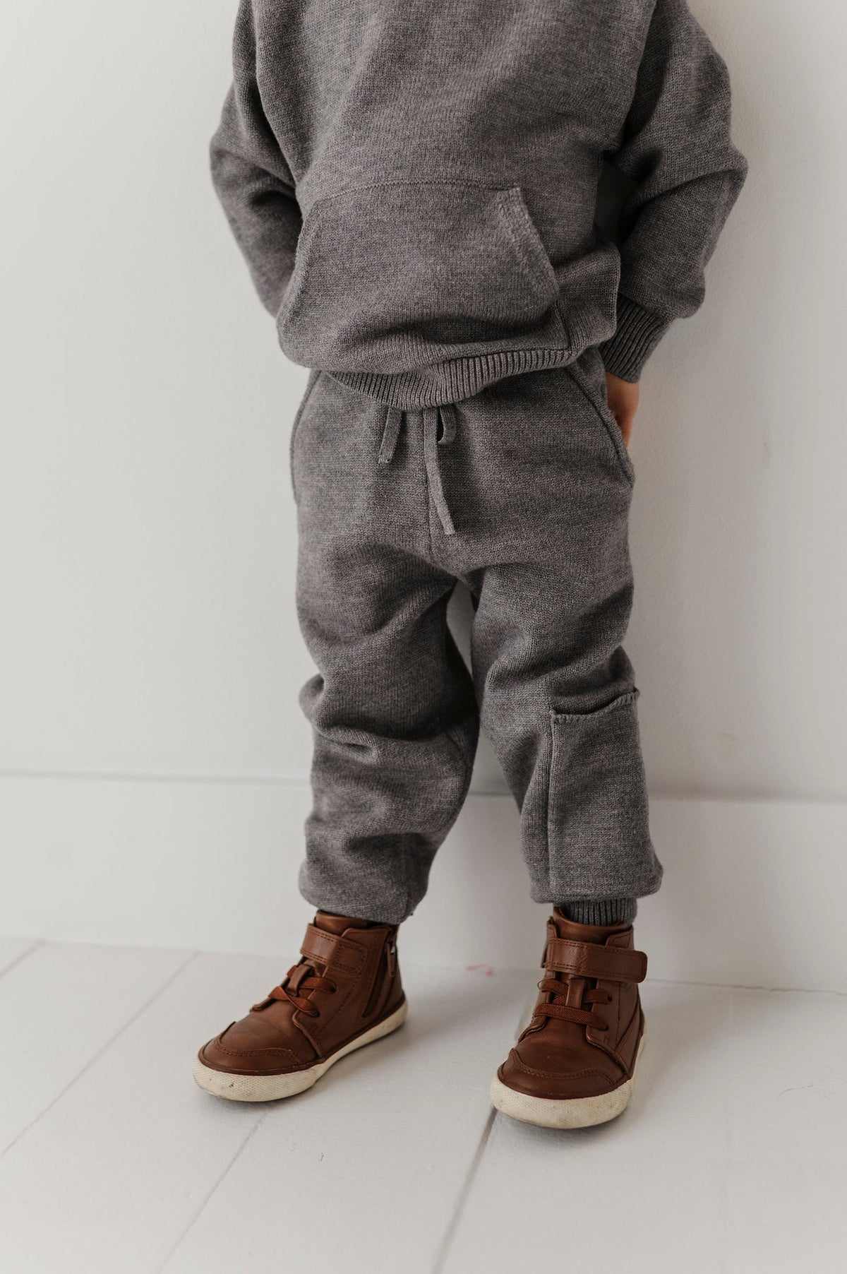 BABYSPROUTS - BB - KNIT SET - HEATHER MID GRAY