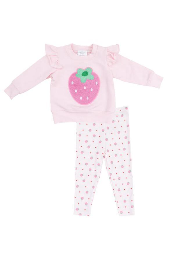 Strawberry Swiss Dot French Terry Set