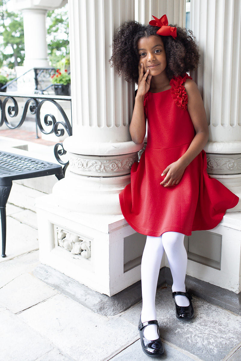 Ruffles Red Scuba Dress