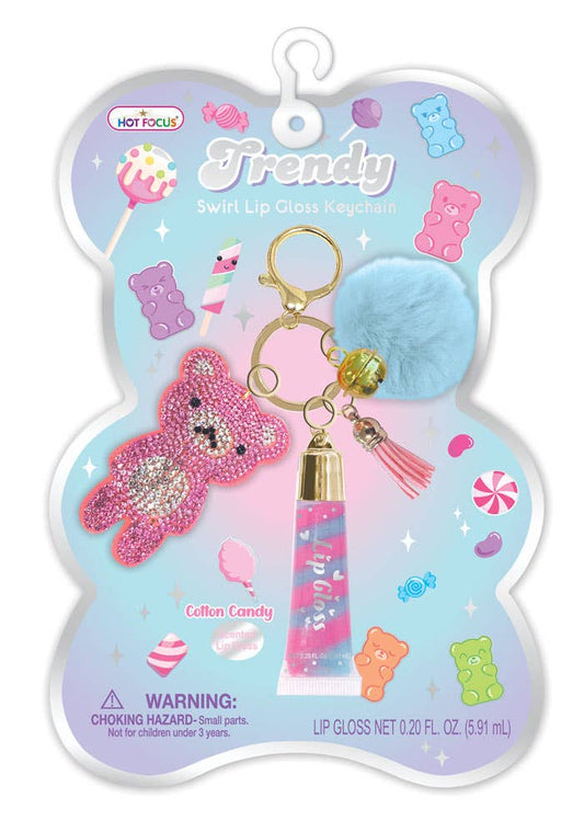 HOT FOCUS - ACC - TRENDY LIP GLOSS WITH KEYCHAIN - GUMMY BEAR