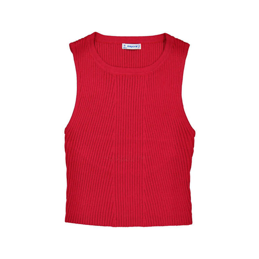 MAYORAL - BG - KNIT TOP W/ BACK CUT OUT - CHERRY