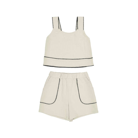 MAYORAL - BG - KNIT SHORT SET SHELL - BONE