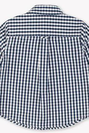 Dark Navy Gingham Button Down Shirt